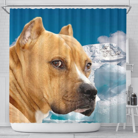 American Staffordshire Terrier Print Shower Curtains-Free Shipping