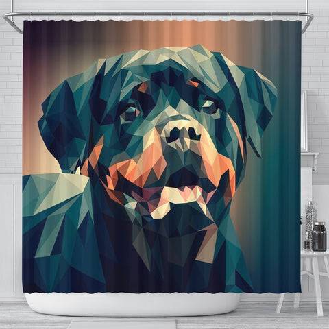 Rottweiler Dog Vector Art Print Shower Curtains-Free Shipping