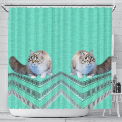 Ragamuffin cat Print Shower Curtain-Free Shipping