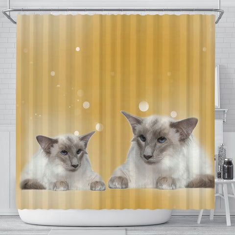 Balinese Cat Print Shower Curtain-Free Shipping