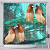 Society Finch Bird Print Shower Curtains-Free Shipping