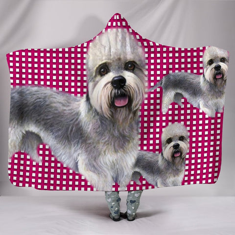 Dandie Dinmont Terrier Print Hooded Blanket-Free Shipping
