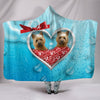 Cairn Terrier In Heart Print Hooded Blanket-Free Shipping