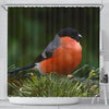 Lovely Bullfinch Bird Print Shower Curtains-Free Shipping