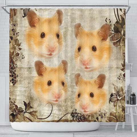 Lovely Golden Hamster Print Shower Curtains-Free Shipping