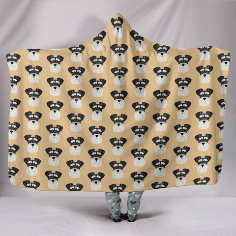 Miniature Schnauzer Pattern Print Hooded Blanket-Free Shipping