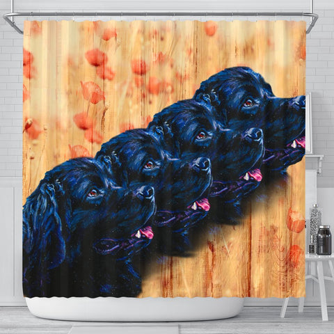 Newfoundland Dog Art Print Shower Curtains-Free Shipping