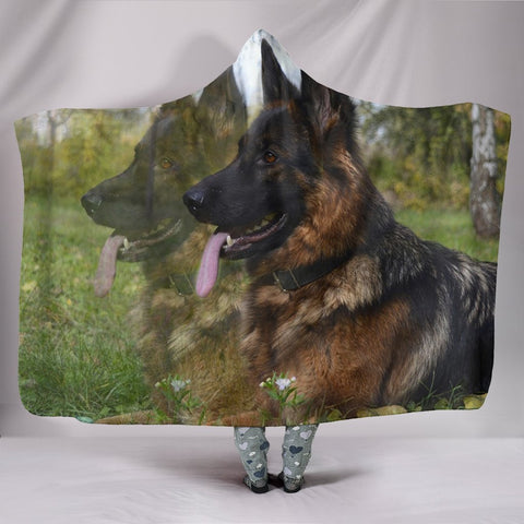 German Shepherd Dog Print Hooded Blanket-Free Shipping