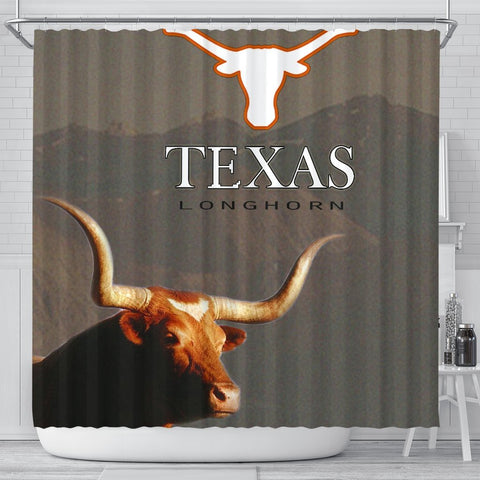 Texas Longhorn Cattle (Cow) Print Shower Curtain-Free Shipping