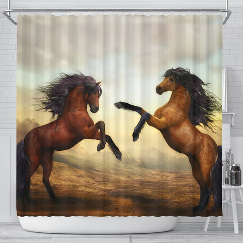 Wild Horse Art Print Shower Curtain-Free Shipping