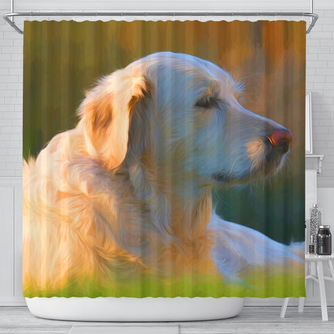 Golden Retriever Dog Painting Print Shower Curtains-Free Shipping