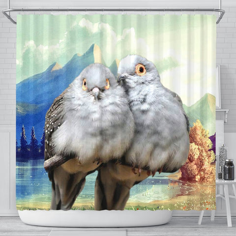 Diamond Dove Bird Print Shower Curtains-Free Shipping
