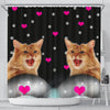 Somali cat Print Shower Curtain-Free Shipping