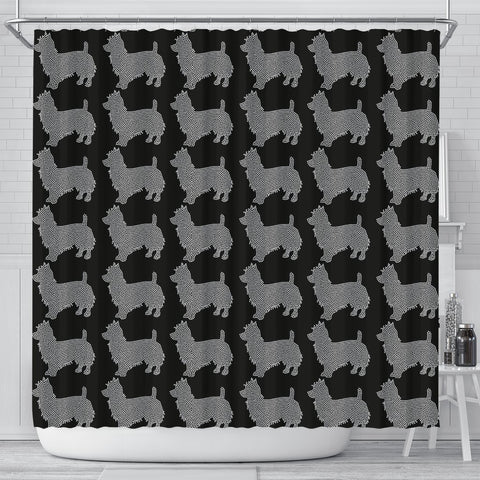 Australian Terrier Dog Pattern Print Shower Curtains-Free Shipping