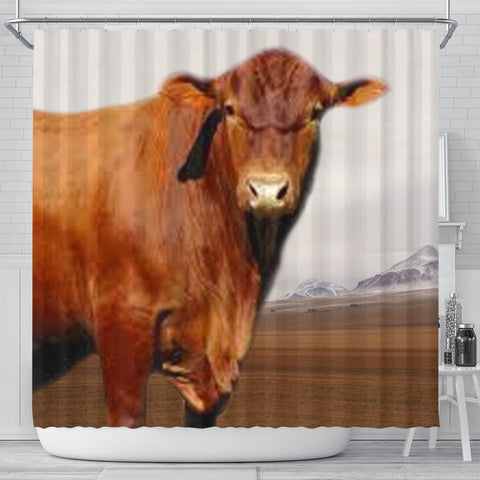 Senepol Cattle (Cow) Print Shower Curtain-Free Shipping