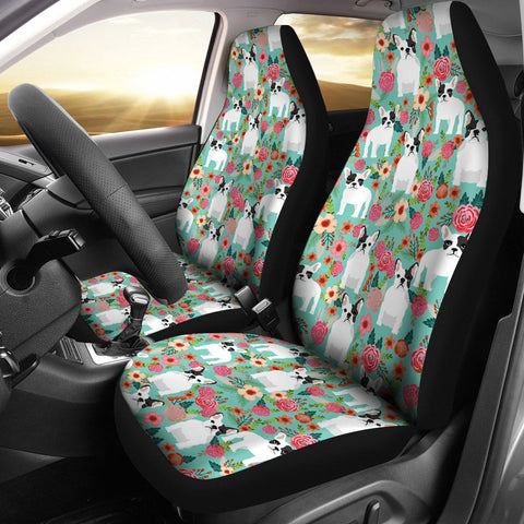 French Bulldog Floral Print Car Seat Covers-Free Shipping
