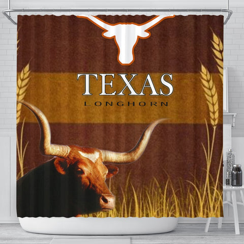 Amazing Texas Longhorn Cattle (Cow) Print Shower Curtain-Free Shipping
