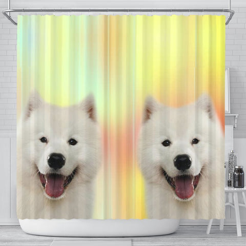 Samoyed dog Print Shower Curtain-Free Shipping