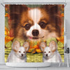 Papillon Dog Print Shower Curtains-Free Shipping