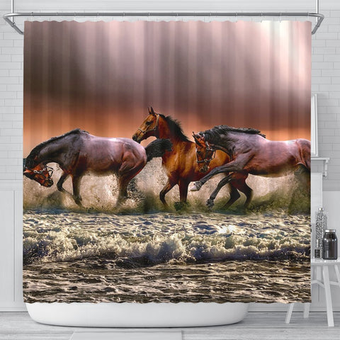 Amazing Horse Painting Print Shower Curtains-Free Shipping