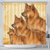 Lovely Finnish Spitz Print Shower Curtains-Free Shipping