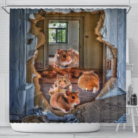 Djungarian Hamster 3D Print Shower Curtains-Free Shipping