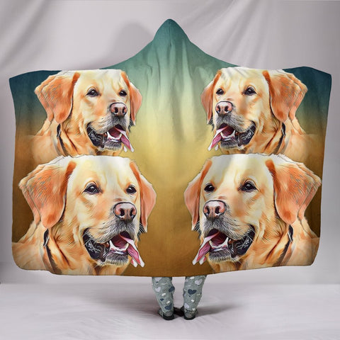 Cute Labrador Retriever Print Hooded Blanket-Free Shipping