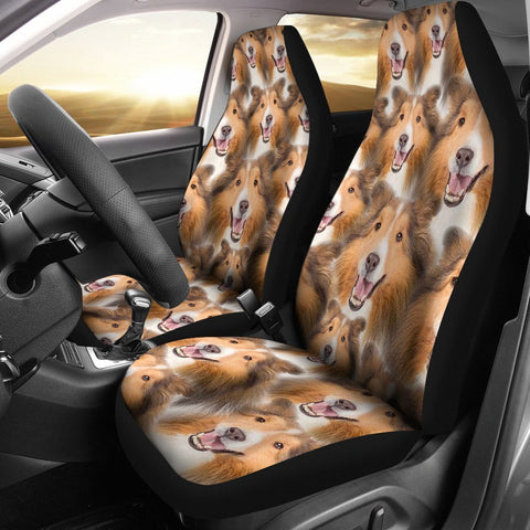 Shetland Sheepdog In Lots Print Car Seat Covers-Free Shipping