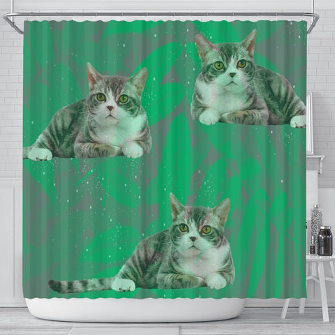 American Wirehair Cat Print Shower Curtains-Free Shipping