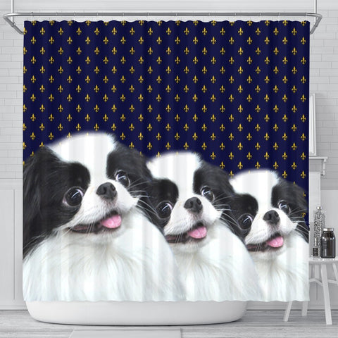 Cute Japanese Chin Dog Print Shower Curtains-Free Shipping