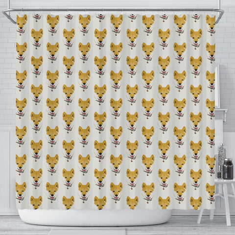 Shiba Inu Dog Pattern Print Shower Curtains-Free Shipping
