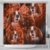 Cute Irish Red and White Setter Print Shower Curtains-Free Shipping
