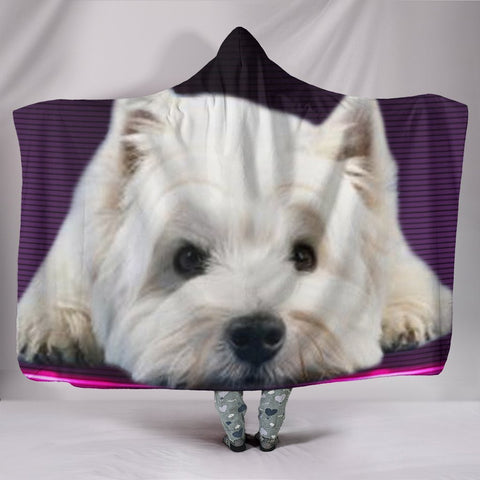 West Highland White Terrier (Westie) Print Hooded Blanket-Free Shipping