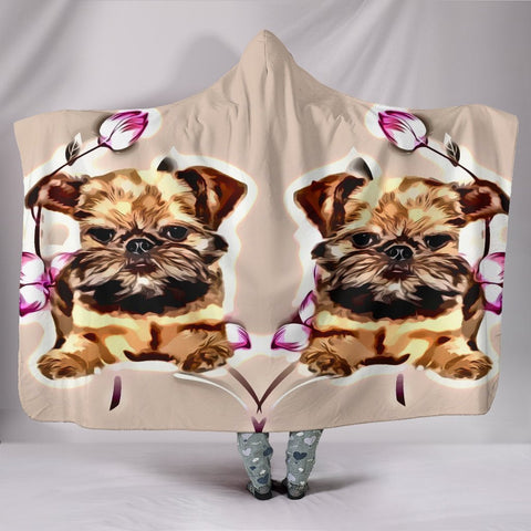 Brussels Griffon Print Hooded Blanket-Free Shipping
