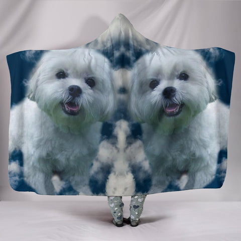 Maltese dog Print Hooded Blanket-Free Shipping