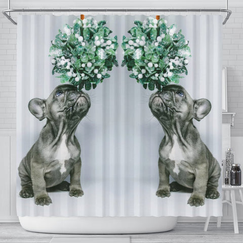 Boston Terrier Puppy Print Shower Curtains-Free Shipping