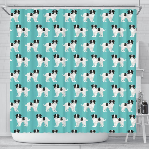 Cute Japanese Chin Dog In Lots Print Shower Curtains-Free Shipping