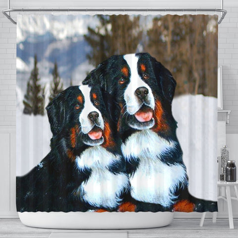 Bernese Mountain Dog Nature Print Shower Curtains-Free Shipping