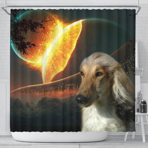 Amazing Afghan Hound Dog Print Shower Curtain-Free Shipping