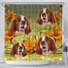 Amazing Irish Red And White Setter Print Shower Curtains-Free Shipping