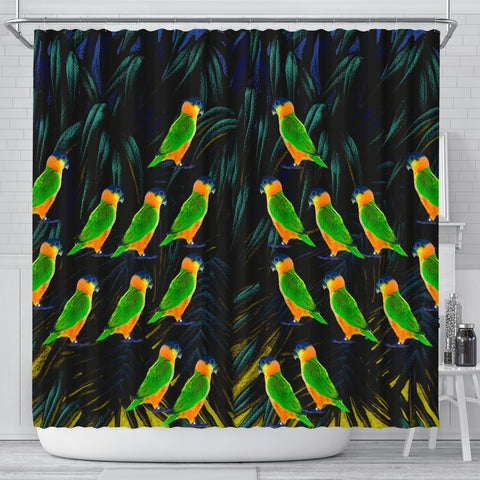 Caique Parrot Print Shower Curtains-Free Shipping