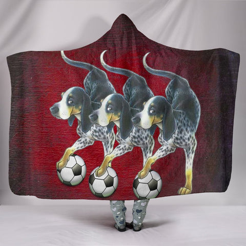 Bluetick Coonhound Dog Print Hooded Blanket-Free Shipping