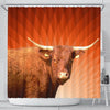 Amazing Salers Cattle (Cow) Print Shower Curtain-Free Shipping