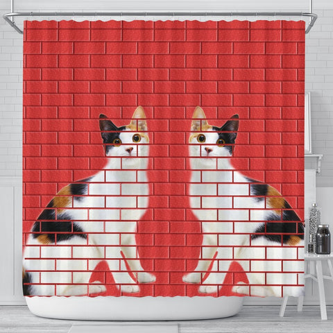 Japanese Bobtail Cat Print Shower Curtain-Free Shipping