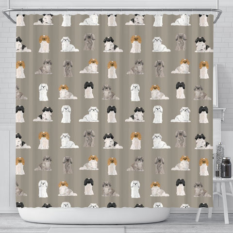 Pekingese Dog Pattern Print Shower Curtains-Free Shipping