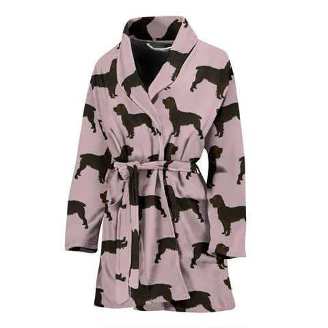 Boykin Spaniel Dog Pattern Print Women's Bath Robe-Free Shipping