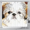 Cute Shih Tzu Dog Art Print Shower Curtain-Free Shipping