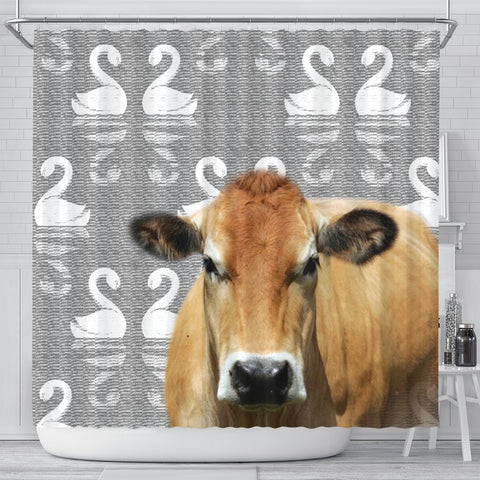 Cute Parthenaise Cattle (Cow) Print Shower Curtain-Free Shipping