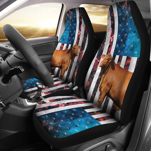 Red Brangus Cattle (Cow) Print Car Seat Covers-Free Shipping
