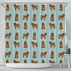Cute Chow Chow Dog Pattern Print Shower Curtains-Free Shipping